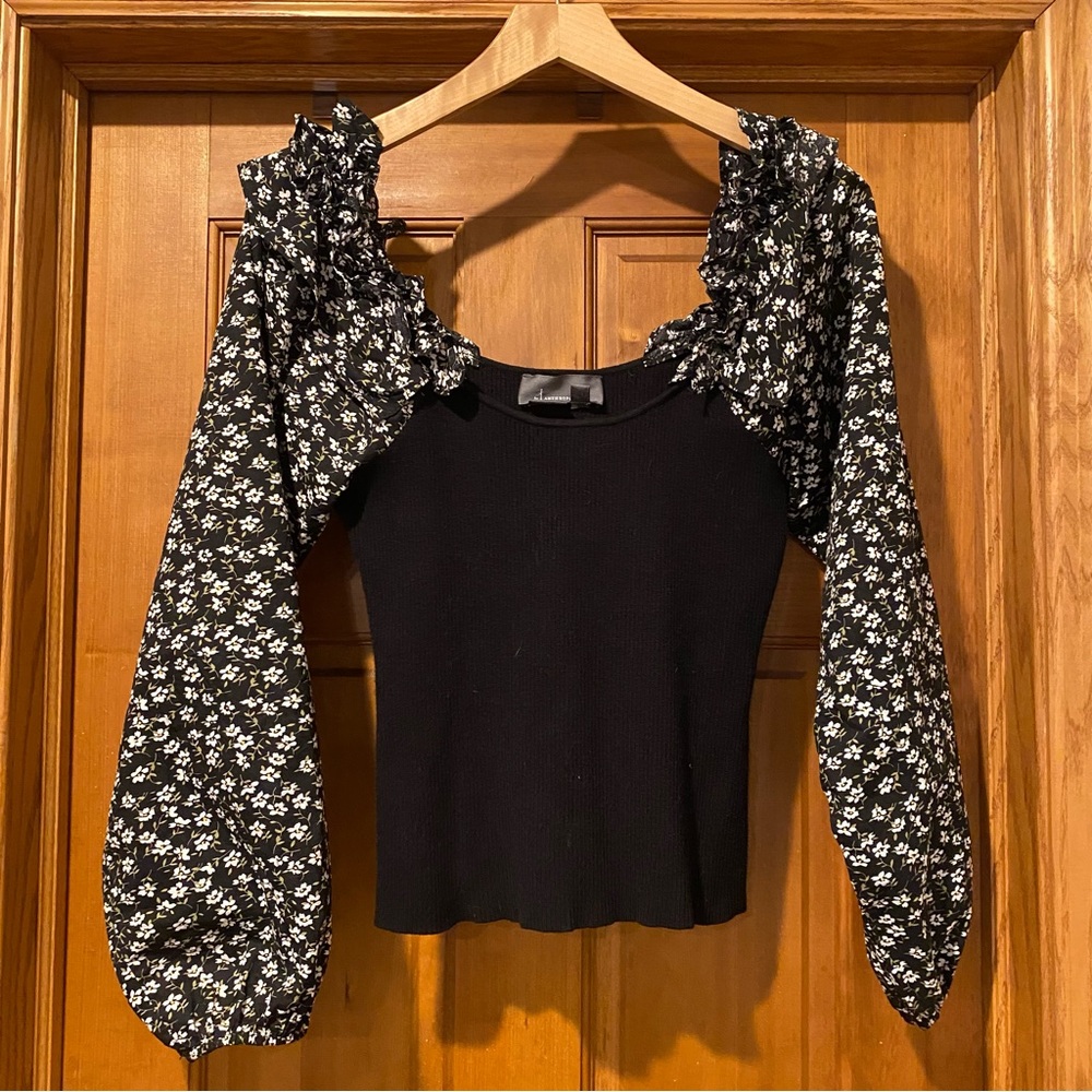 Anthropologie Puff Sleeve Floral Blouse Size M